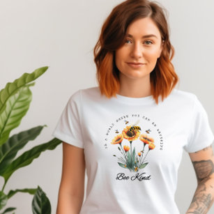 Vintage Wildblume Wasserfarbene Bienen Blumenfreun T-Shirt