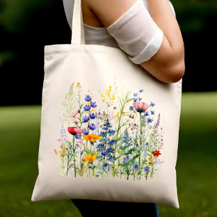 Vintage Wildblumen ästhetisches Blumengeschenk für Tragetasche