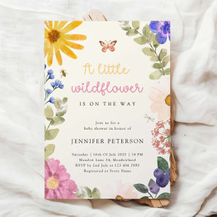 Vintage-Wildblumen-Baby-Shower-Einladung Einladung