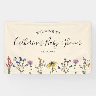 Vintage-Wildblumen-Babyparty großes Banner