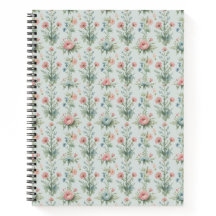 Vintage-Wildblumen-Blumen-Notizbuch | Wasserfarbe