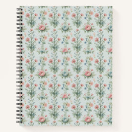 Vintage-Wildblumen-Blumen-Notizbuch | Wasserfarbe Notizbuch