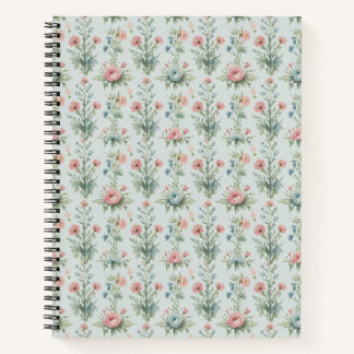 Vintage-Wildblumen-Blumen-Notizbuch | Wasserfarbe Notizbuch