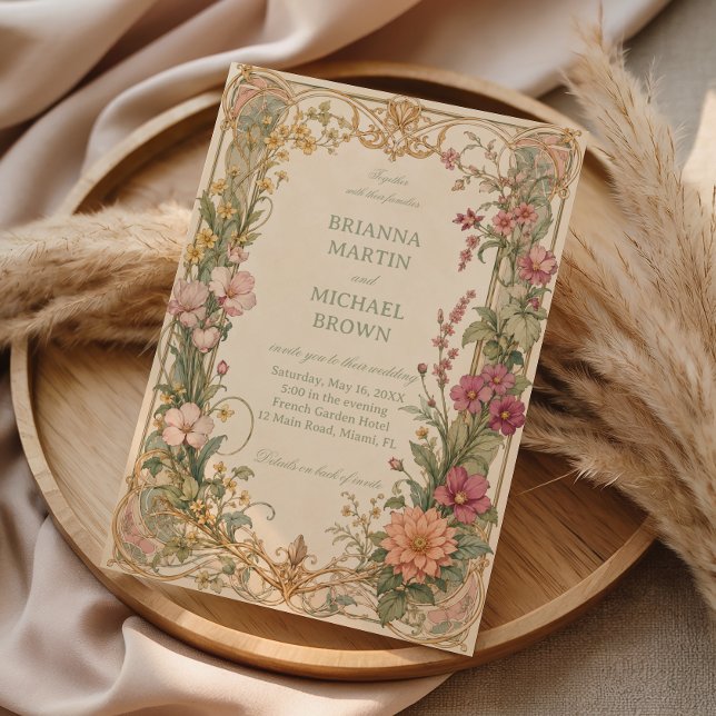 Vintage-Wildblumen-Botanik Einladung (Von Creator hochgeladen)