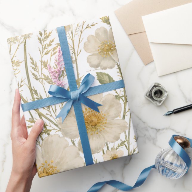 Vintage-Wildblumen-Botanik-Muster Geschenkpapier (Schenken)