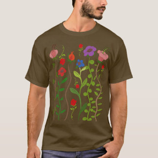 Vintage Wildblumen Botany Nature Floral Pflanze T-Shirt