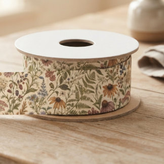 Vintage-Wildblumen-Cottagecore Satinband