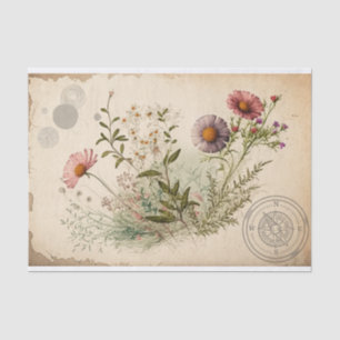 Vintage-Wildblumen-Decoupage Seidenpapier