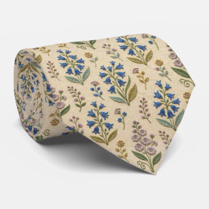 Vintage Wildblumen Faux-Stickerei-Design Krawatte