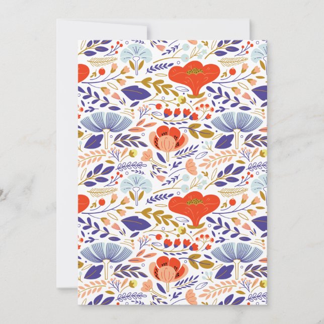 Vintage Wildblumen Feiertagskarte (Vorderseite)