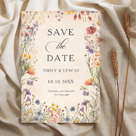 Vintage-Wildblumen-Gartenhochzeit - Heiratsantrag Save The Date