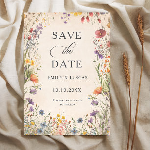 Vintage-Wildblumen-Gartenhochzeit - Heiratsantrag Save The Date