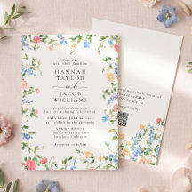 Vintage-Wildblumen-Hochzeit mit sanftem Pastell-QR