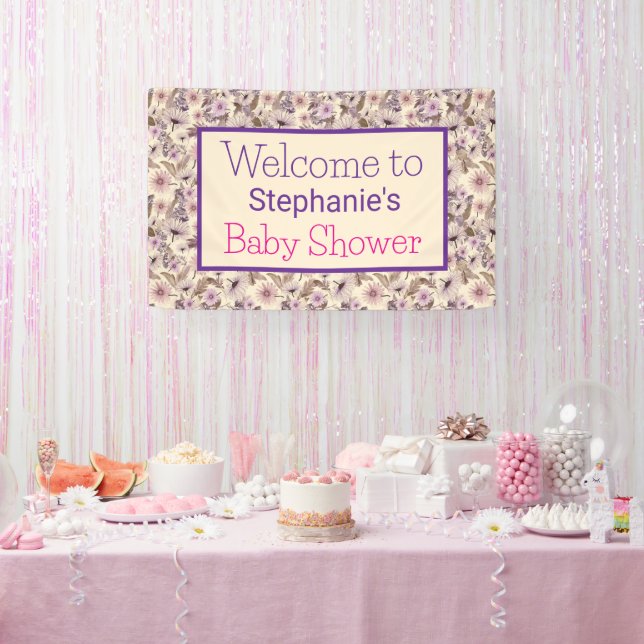 Vintage Wildblumen Kinderdusche Banner (Party)