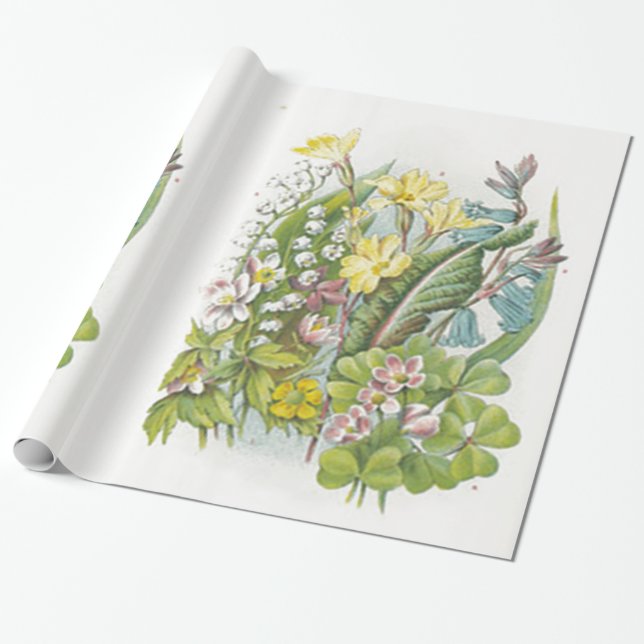 Vintage Wildblumen-Lilie des Tales mit Blumen Geschenkpapier (Ungerollt)