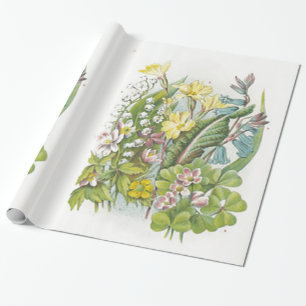 Vintage Wildblumen Maiglöckchen Floral Geschenkpapier