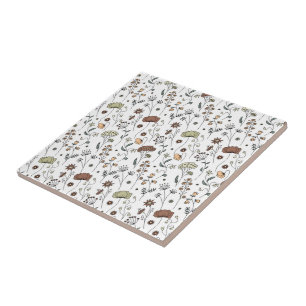 Vintage-Wildblumen-Muster Fliese