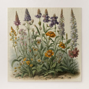 Vintage Wildblumen Puzzle