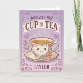 vintage Wildblumen-Schatz purpur Teetasse Feiertagskarte