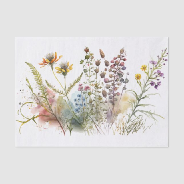 Vintage Wildblumen Seidenpapier (Vorderseite)