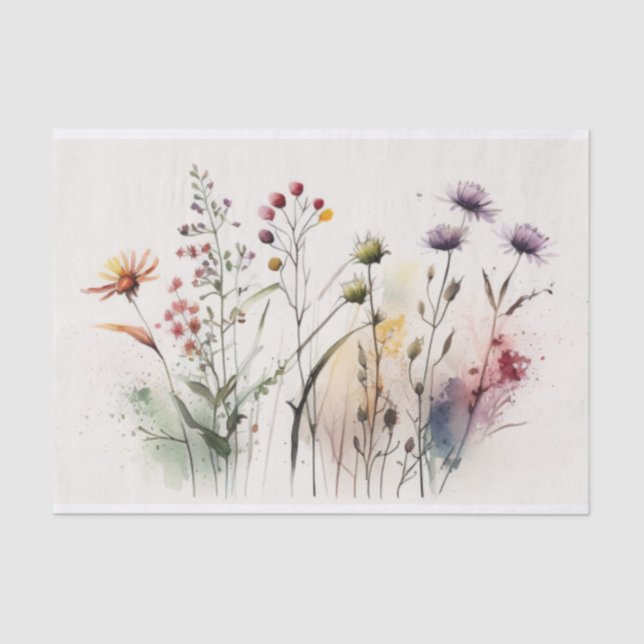 Vintage Wildblumen Seidenpapier (Vorderseite)