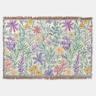 Vintage-Wildblumen-Skizze (2) Decke
