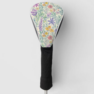 Vintage-Wildblumen-Skizze (2) Golf Headcover