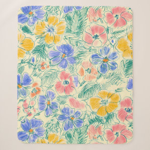 Vintage-Wildblumen-Skizze (3) Sherpadecke