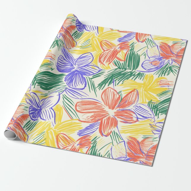 Vintage-Wildblumen-Skizze (5) Geschenkpapier (Ungerollt)
