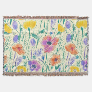 Vintage-Wildblumen-Skizze (6) Decke