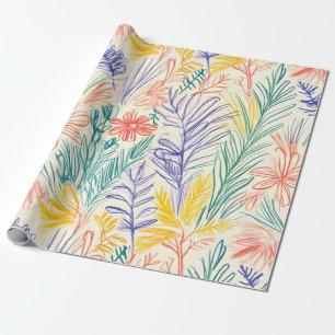 Vintage-Wildblumen-Skizze (7) Geschenkpapier