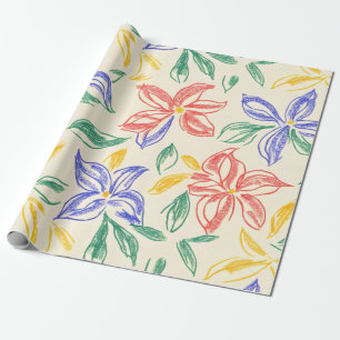Vintage-Wildblumen-Skizze (8) Geschenkpapier