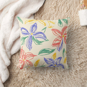 Vintage-Wildblumen-Skizze (8) Kissen