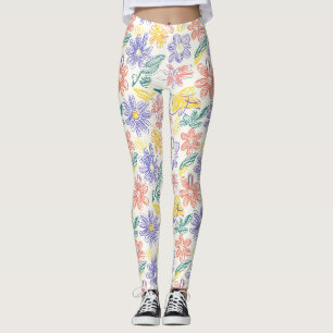 Vintage-Wildblumen-Skizze (9) Leggings