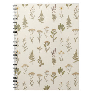 Vintage-Wildblumen- und Kräutergarten-Notizbuch Notizblock