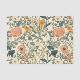 Vintage Wildblumen und Pflaumen Seidenpapier