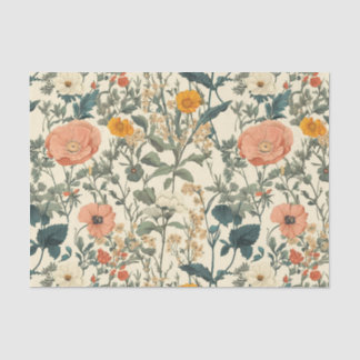 Vintage Wildblumen und Pflaumen Seidenpapier