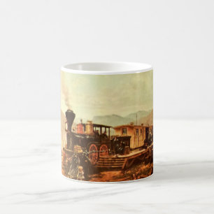 Vintage wilde alte Zug-Westlokomotive 1800's Kaffeetasse
