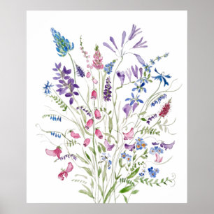 vintage wilde blumenanordnung aquarell 2020 poster