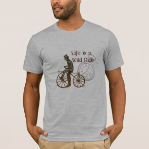 Vintage wilde FahrtSteampunk Fahrrad-Collage T-Shirt