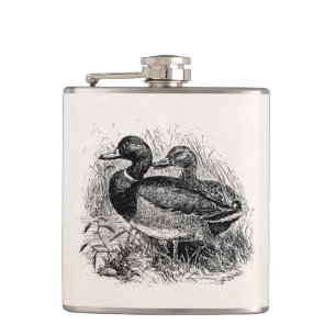 Vintage wilde Stockente duckt personalisierte Flachmann