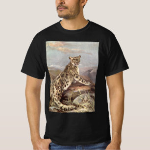 Vintage Wilde Tiere, Schneeleopard von CE Swan T-Shirt
