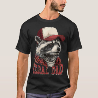 Vintage Wilder Vater Lustiger Waschbär Meme Vater T-Shirt