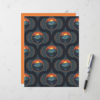 Vintage-Wilderness-Sonnenuntergang-Mandala-Mid-Cen
