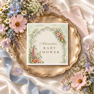 Vintage-Wildflower-Baby-Party Serviette