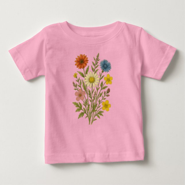 Vintage wildflower baby t-shirt (Vorderseite)