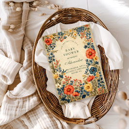 Vintage Wildflower Botanical Baby Shower Einladung