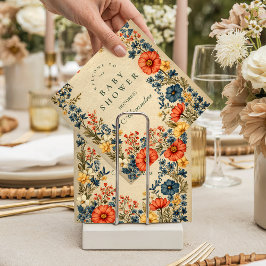 Vintage Wildflower Botanical Baby Shower Serviette