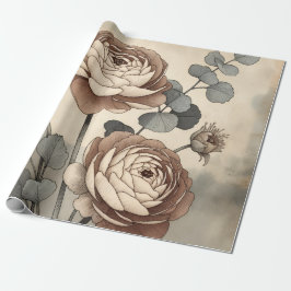 Vintage Wildflower Botanical Wrapping Paper Geschenkpapier