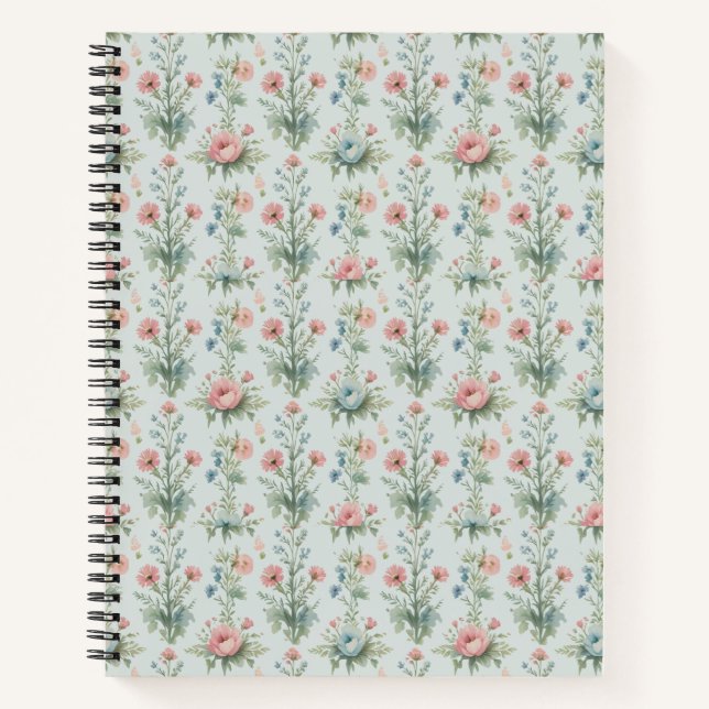Vintage Wildflower Floral Notebook | Watercolour Notizbuch (Vorderseite)